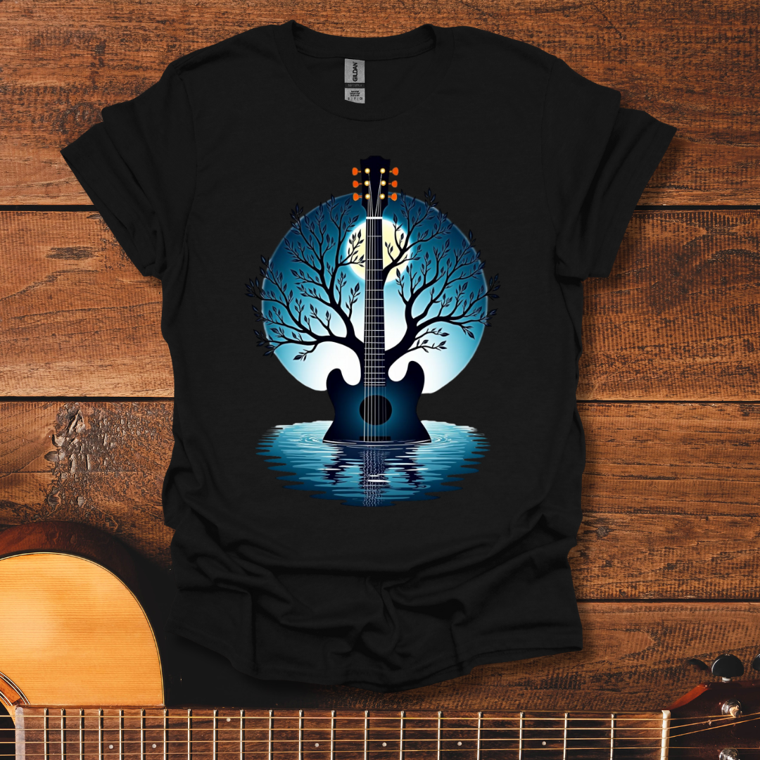 Acoustic Guitar Double Exposure T-Shirt