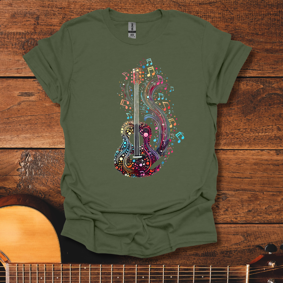 Guitar Art Double Exposure T-Shirt