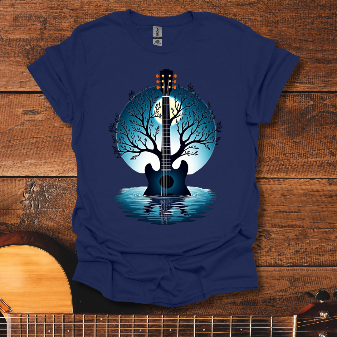 Acoustic Guitar Double Exposure T-Shirt