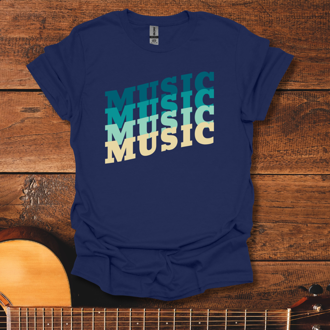 Retro Music Blue T-Shirt