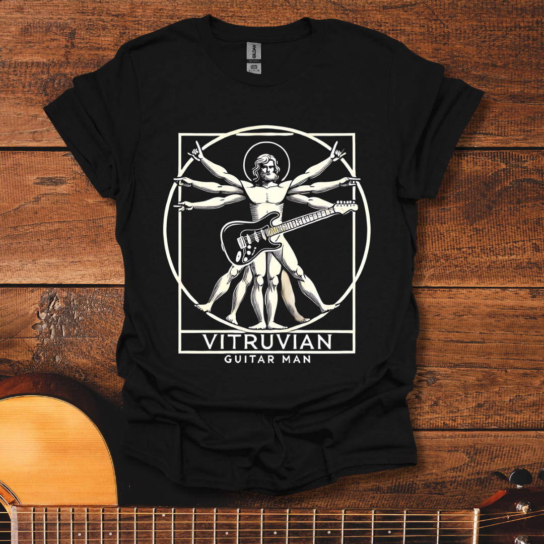 Vitruvian Guitar Man T-Shirt
