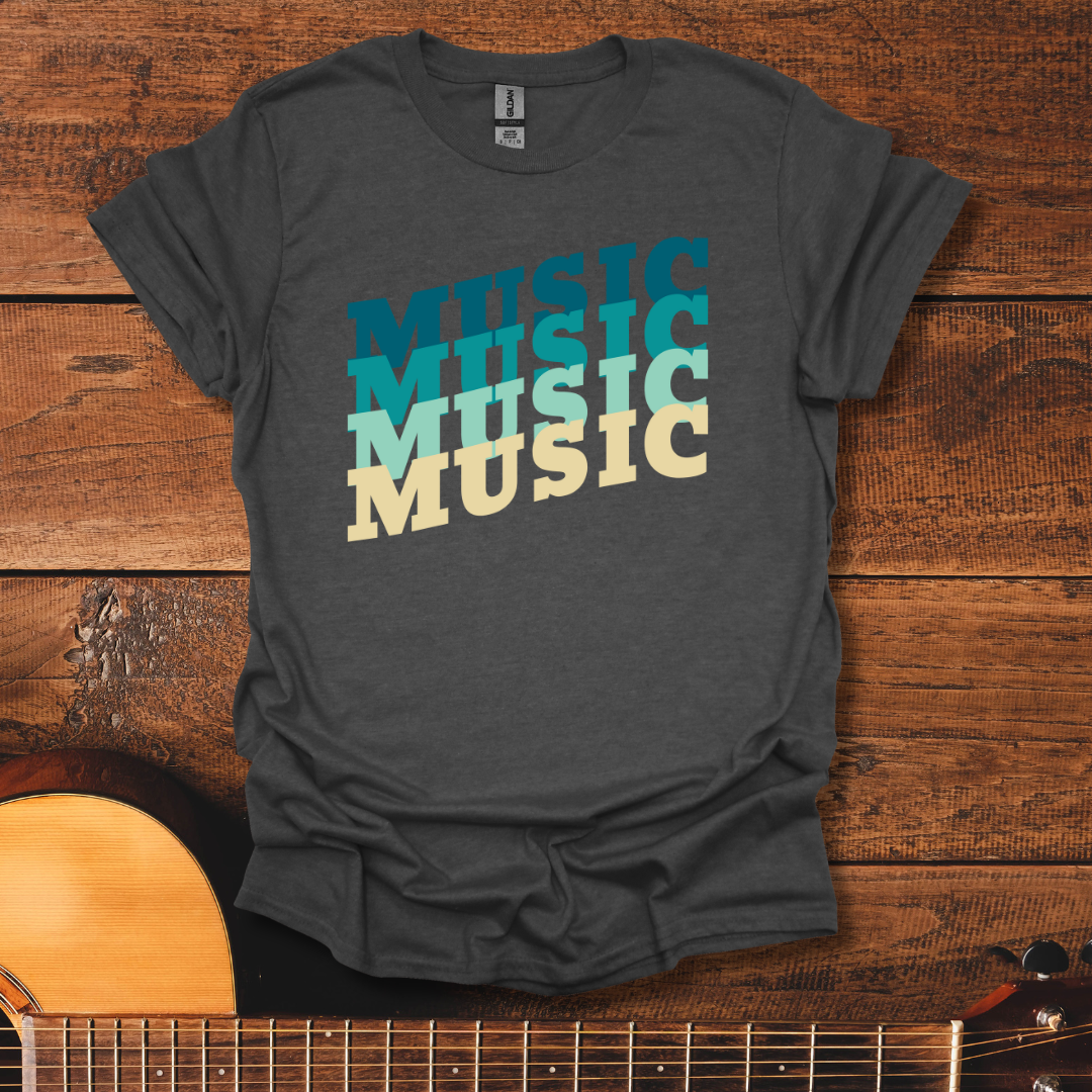 Retro Music Blue T-Shirt