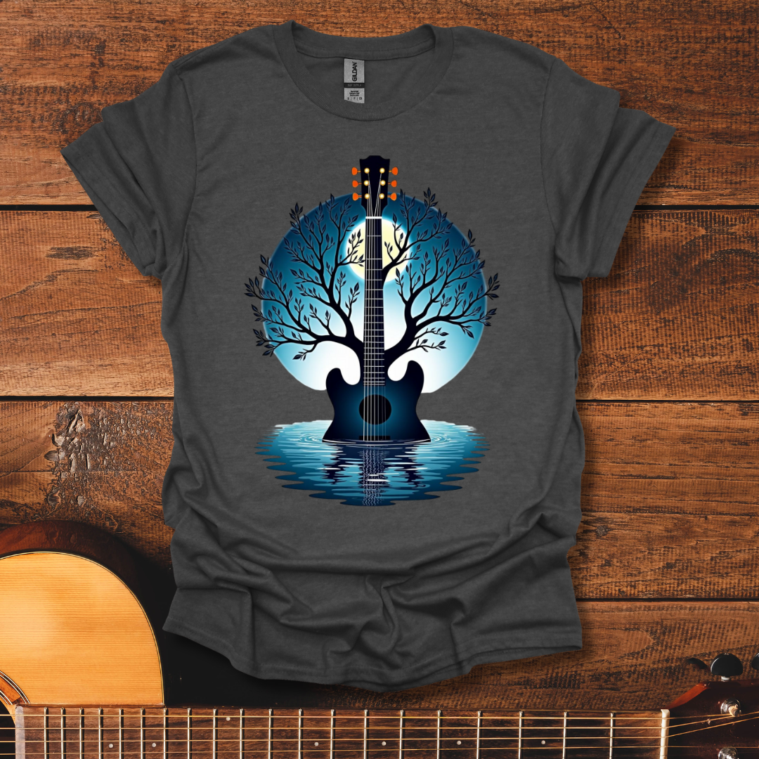 Acoustic Guitar Double Exposure T-Shirt
