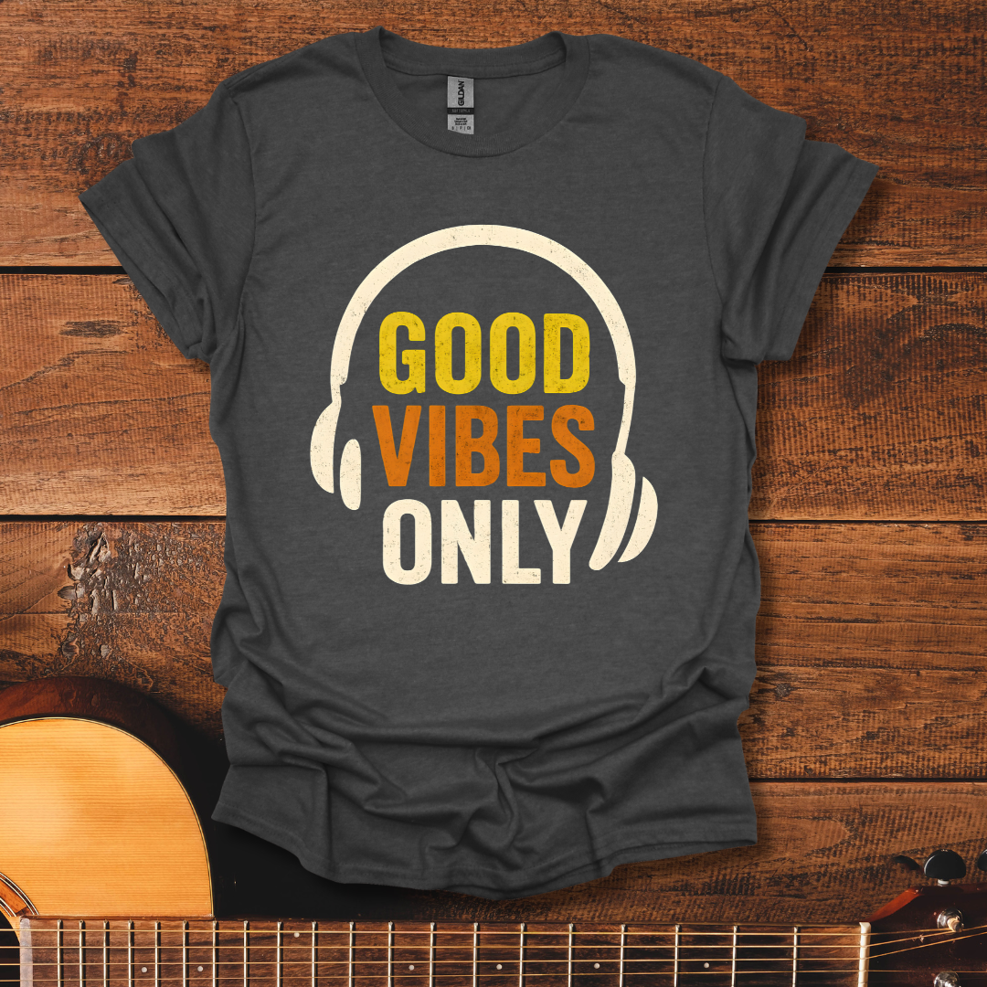 Good Vibes Only Headphone T-Shirt