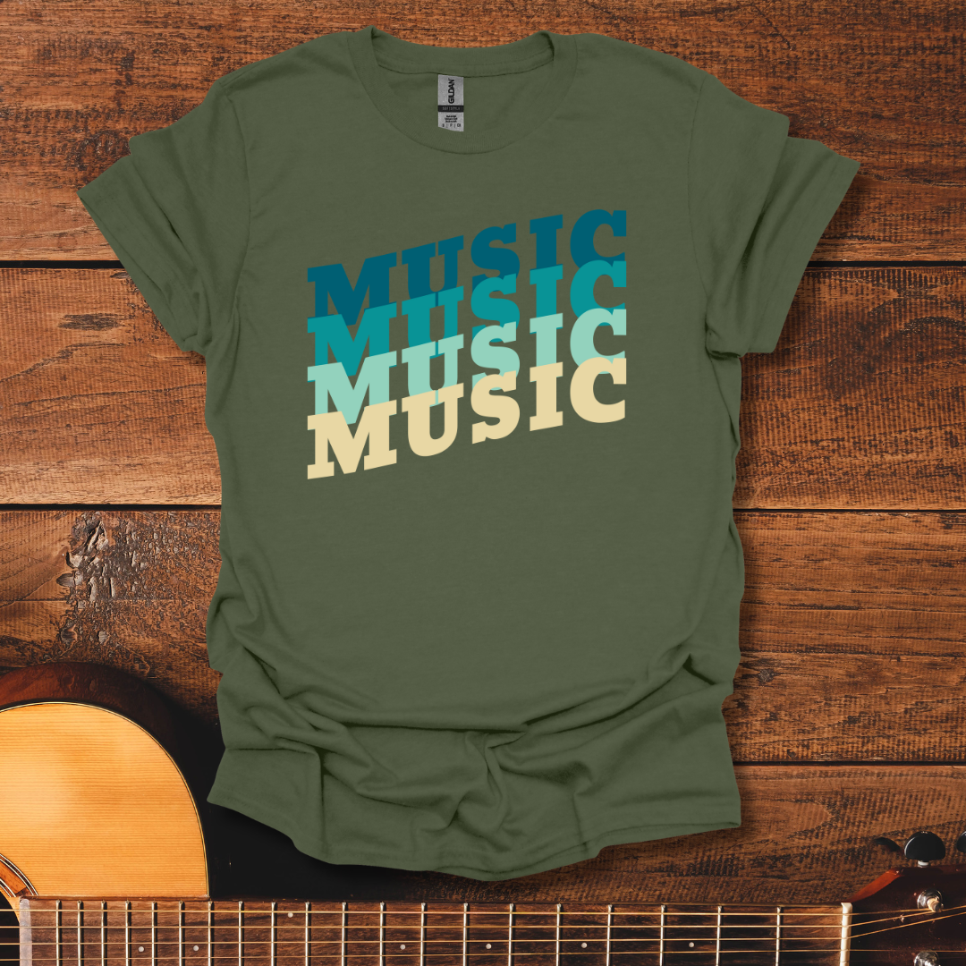 Retro Music Blue T-Shirt