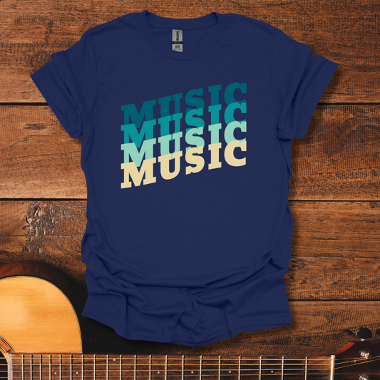 Retro Music Blue T-Shirt