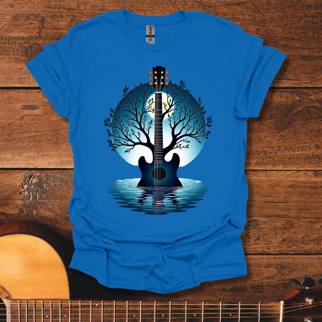 Acoustic Guitar Double Exposure T-Shirt