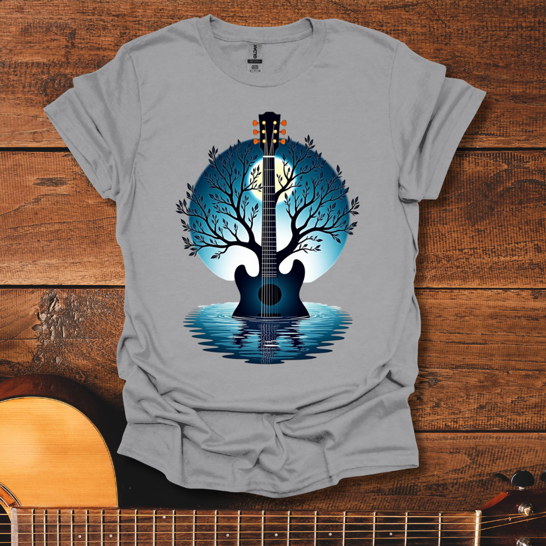 Acoustic Guitar Double Exposure T-Shirt