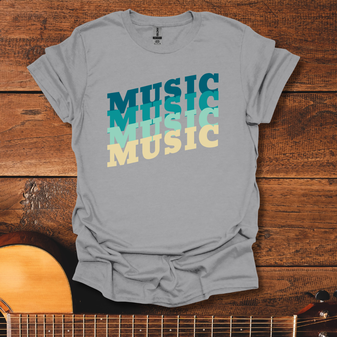 Retro Music Blue T-Shirt