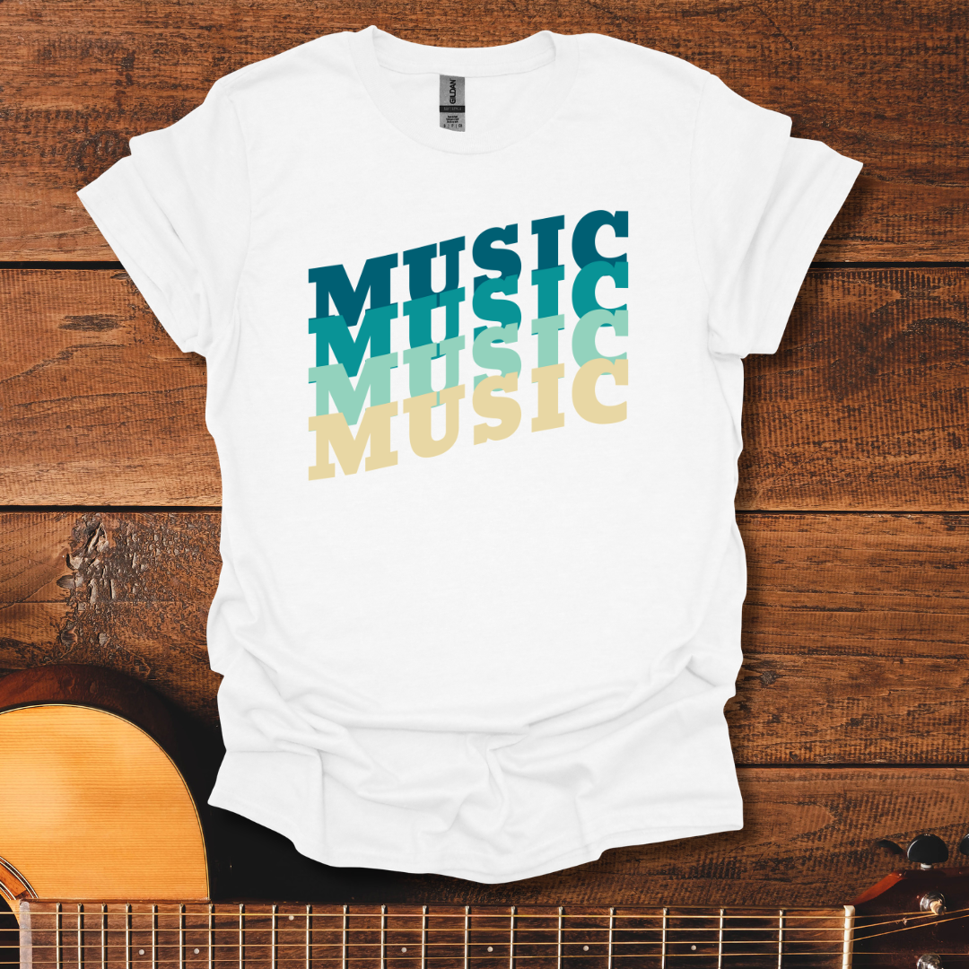 Retro Music Blue T-Shirt